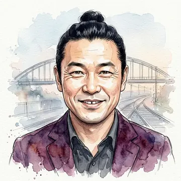 Portrait of Masayuki Matsui, an AI character