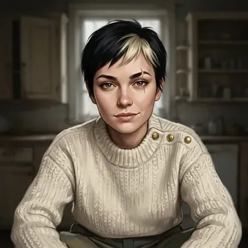 Portrait of Melody Blackwood, an AI character