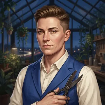 Portrait of Micah Fitzroy, an AI character