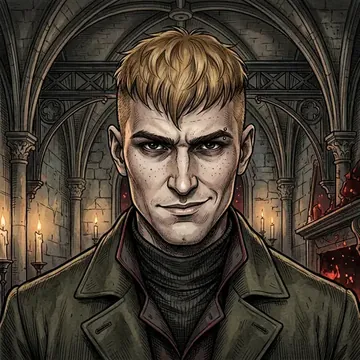 Portrait of Miklos Bobek, an AI character