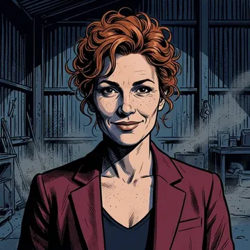 Portrait of Moira Ravenscroft, an AI character