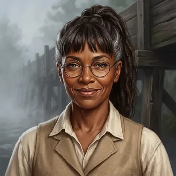 Portrait of Mylène Belrose, an AI character