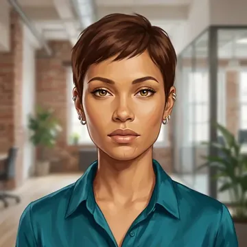 Portrait of Nicolette Chesney, an AI character