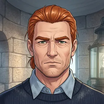 Retrato de Ninian Madigan, um personagem de AI