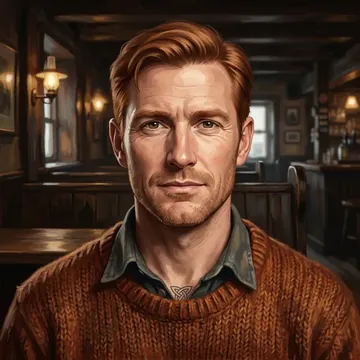 Portrait of Oisín Semple, an AI character