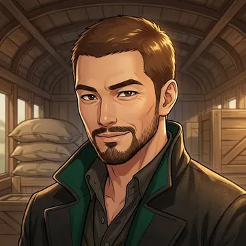 Portrait of Orson Donovan, an AI character