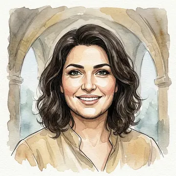 Portrait of Parisa Mansuri, an AI character