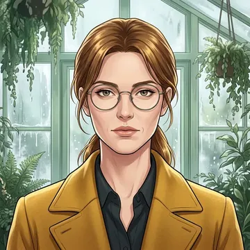 Phoebe Sutherland का पोर्ट्रेट, एक AI कैरेक्टर