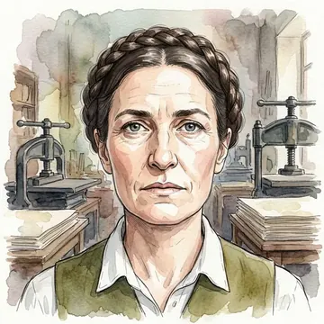 Ritratto di Pietra Anselmi, un personaggio AI