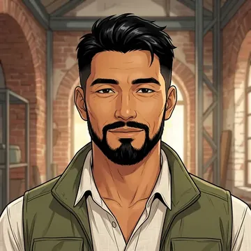 Retrato de Purna Arifin, um personagem de AI