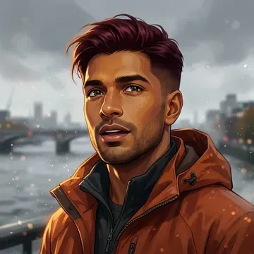 Portret postaci AI o imieniu Rakesh Panicker
