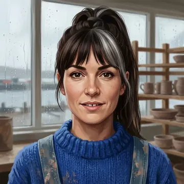 Porträt von Rhiannon Dinwoodie, einem AI-Charakter
