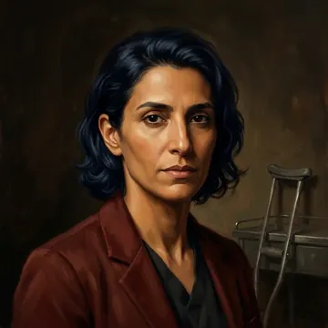 Portrait of Salam El-Baz, an AI character