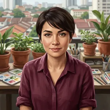 Portrait of Saraswati Hasan, an AI character
