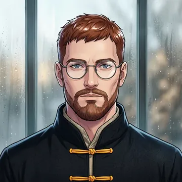 Portrait of Sarkis Ironpyre, an AI character