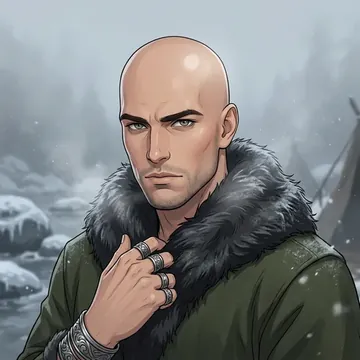 Retrato de Sarpedios Altheas, um personagem de AI