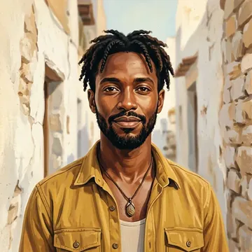 Portrait of Sfiso Mthembu, an AI character