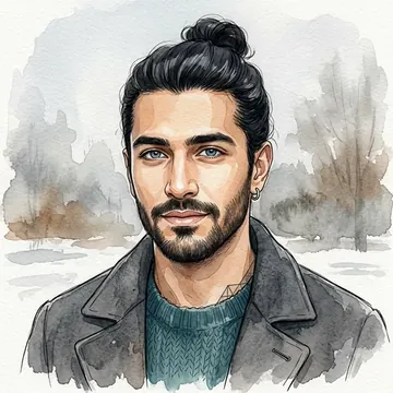 Portrait of Shakh Dadmehr, an AI character