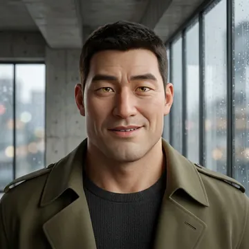Portrait of Shin-jun-oh Ka, an AI character