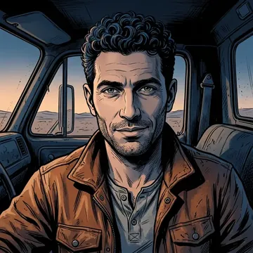 Retrato de Sinan Hussein, um personagem de AI