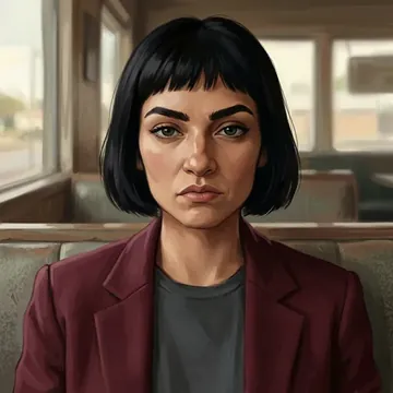Portrait of Sloane Greenaway, an AI character