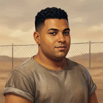 Portret postaci AI o imieniu Suhail Fares