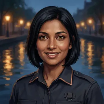 Portrait of Suhasini Suriyanarayanan, an AI character