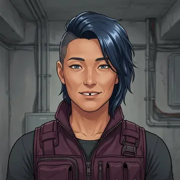 Retrato de Sung Shim, um personagem de AI