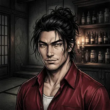 Portrait of Takumi Hamasaki, an AI character