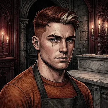 Retrato de Tommaso Vincenzi, un personaje AI