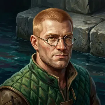 Portrait of Xanthion Cymodokos, an AI character