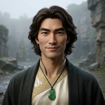 Retrato de Yangshen Xuan-Ming, um personagem de AI