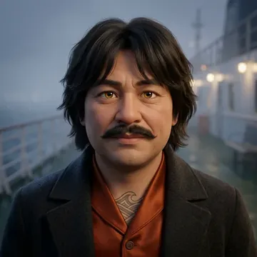 Portret postaci AI o imieniu Yuuki Kajiwara
