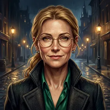 Retrato de Zara Channing, un personaje AI